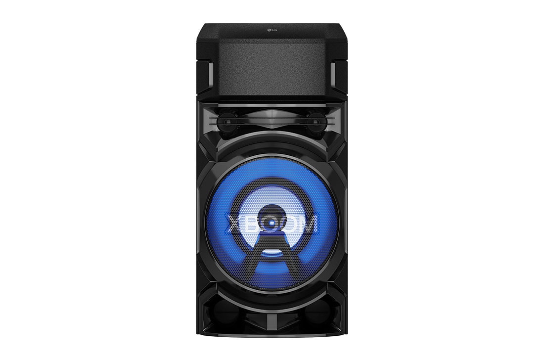 LG XBOOM RN5, Tweeter 2''x2, Woofer 8'', Super Bass Boost, Bass Blast, Party Strobe, DJ App & DJ Pad, Karaoke Star & Vocal Sound control, Guitar Input, top -30 degree  view, RN5, thumbnail 8