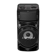 LG XBOOM RN5, Tweeter 2''x2, Woofer 8'', Super Bass Boost, Bass Blast, Party Strobe, DJ App & DJ Pad, Karaoke Star & Vocal Sound control, Guitar Input, front view with red lighting, RN5, thumbnail 2