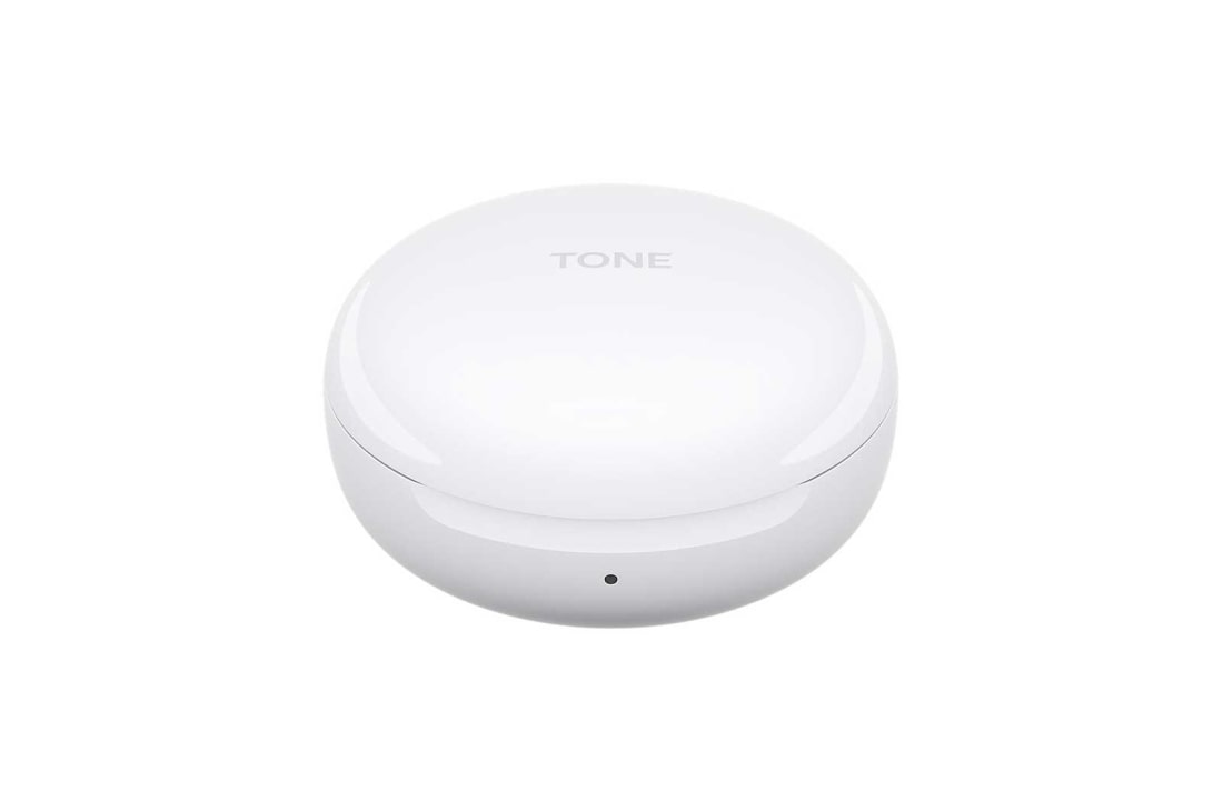 LG TONE Free FN4 (White), A 45 degrees angle of a closed cradle, HBS-FN4, thumbnail 3