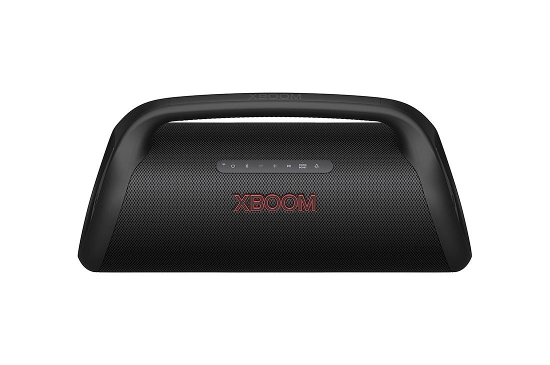 LG XBOOM Go XG9QBK Portable Bluetooth Speaker with Stage Lighting and up to 24HR Battery, Front 30 degree view, XG9QBK