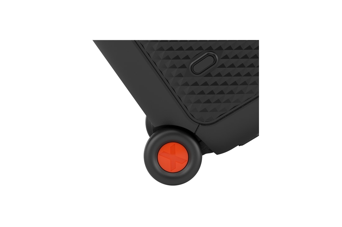 LG XBOOM PARTY SPEAKER XL7S PARTY SPEAKER - TELESCOPIC HANDLE & WHEELS, BLUETOOTH, 20HRS BATTERY, IPX4, SOUND BOOST, Close up of a wheel., XL7S, thumbnail 13