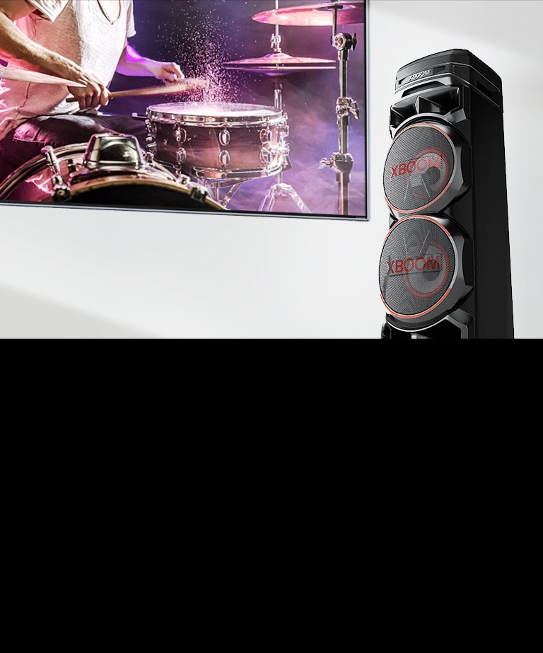 Torre de sonido LG XBOOM RNC9, Doble Woofer, Potenciador de bajos, Karaoke Star, DJ App y DJ Pad, Super Bass Boost, Multi Bluetooth