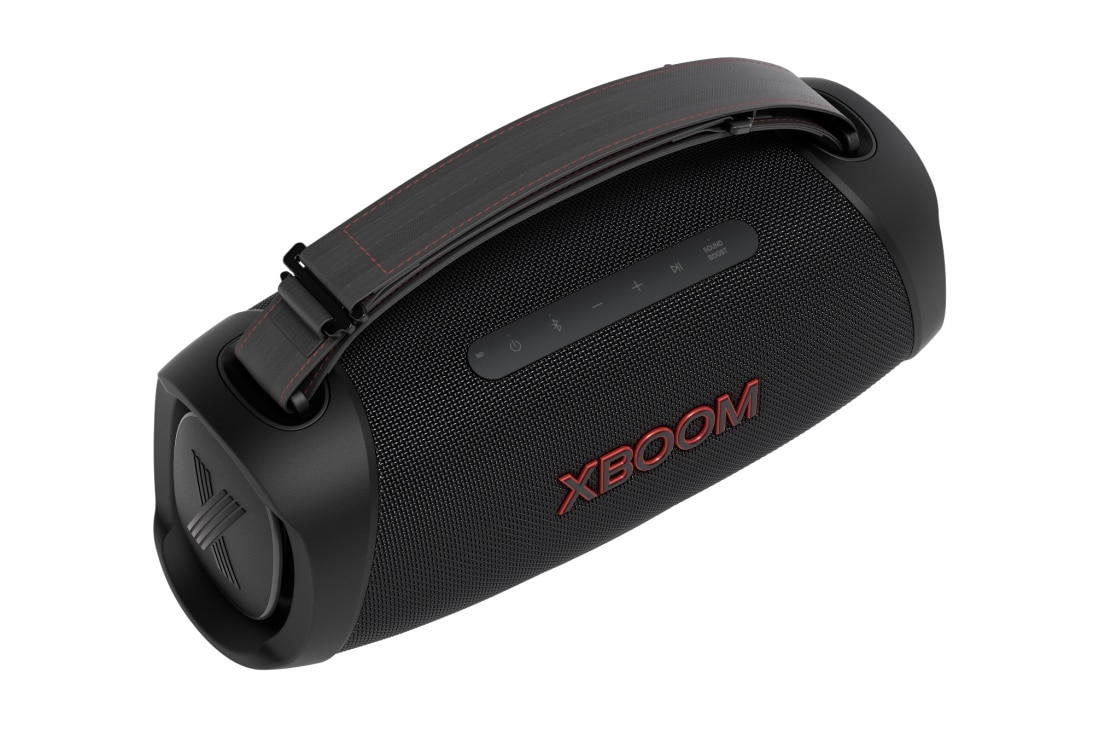 LG XBOOM Go XG8T Speaker | 120W | 8 inch woofer | Sound Boost | Light Studio | IP67 | 15Hrs Battery Life, Top view with left side forward, XG8T, thumbnail 6