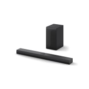 LG Soundbar for TV with Dolby Atmos 3.1.1 channel S70TY, Top angled view of LG Soundbar S70TY and subwoofer, S70TY, thumbnail 2