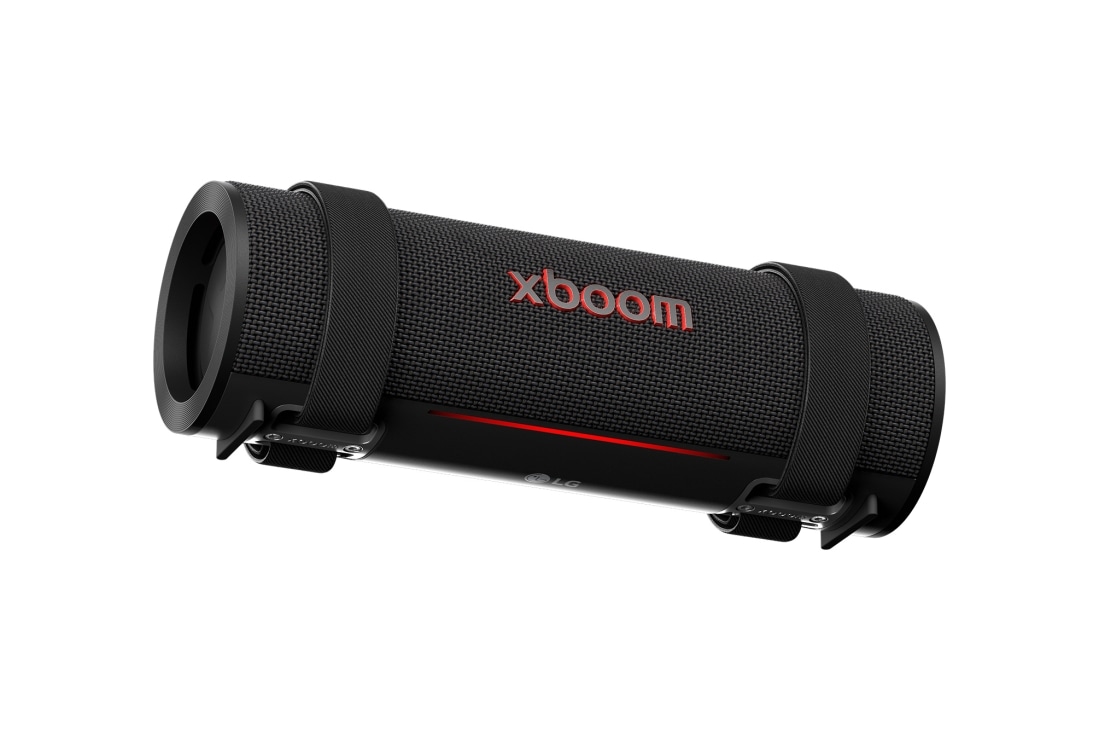 LG xboom Grab | Bluetooth Speaker | xboom Signature Sound by will.i.am for Ultimate Portability, front-side view from bottom-left, xboom-grab-portable-speaker, thumbnail 10