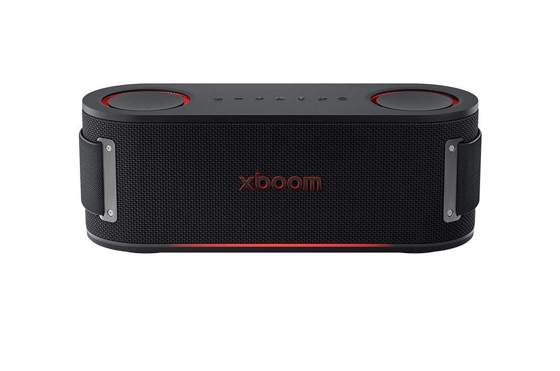 LG سماعة محمولة إل جي XBOOM BOUNCE من will.i.am، صوت مزدوج عالي الدقة، ذكاء وإضاءة اصطناعية، تصميم متين بمعايير عسكرية, front view, BOUNCE