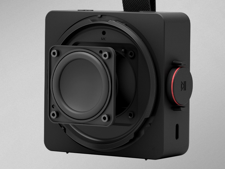 LG xboom mini, a compact and portable bluetooth speaker, delivering powerful audio and a clear sound	