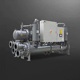 LG Water-cooled Screw Heat Pump is displayed.