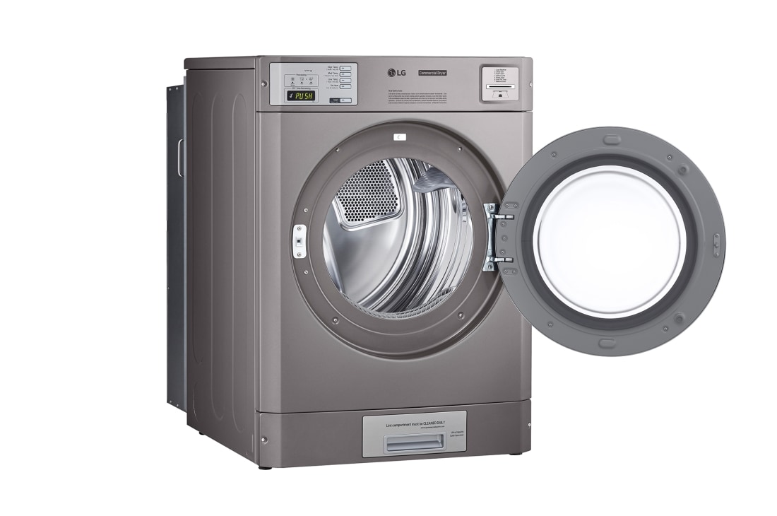 LG 9.0 cu.ft Large Capacity Dryer, -15 degree side open view, CDT29MSQPS, thumbnail 4