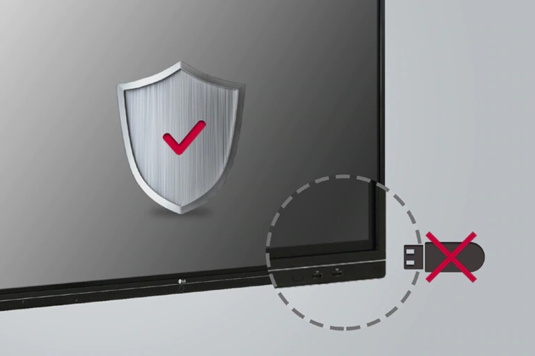 USB is not being able to be connected to a display for security.