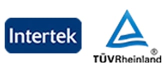Images with '5-step filtration' and 'Up to 99%' and 'Up to 91%' and the logo of Intertek and TUV Rheinland.