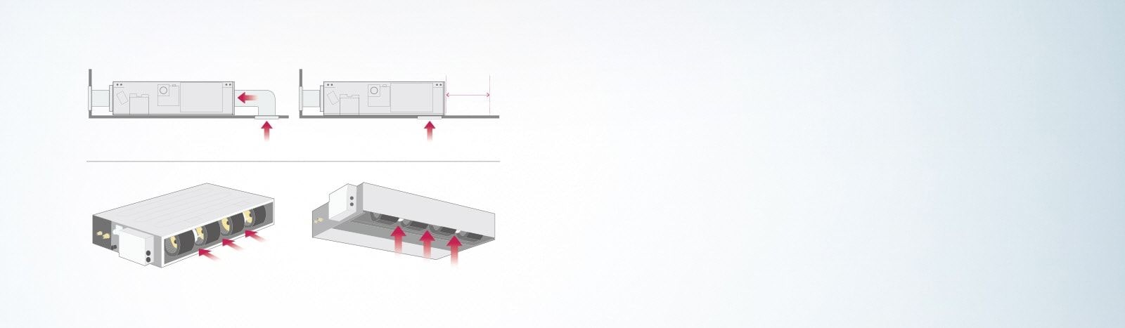 Flexible Installation <br>(Low Static Duct Only)