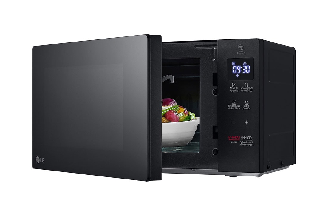 LG 20L NeoChef™ (MS2032GAS, Black), Right side open with food, MS2032GAS, thumbnail 6