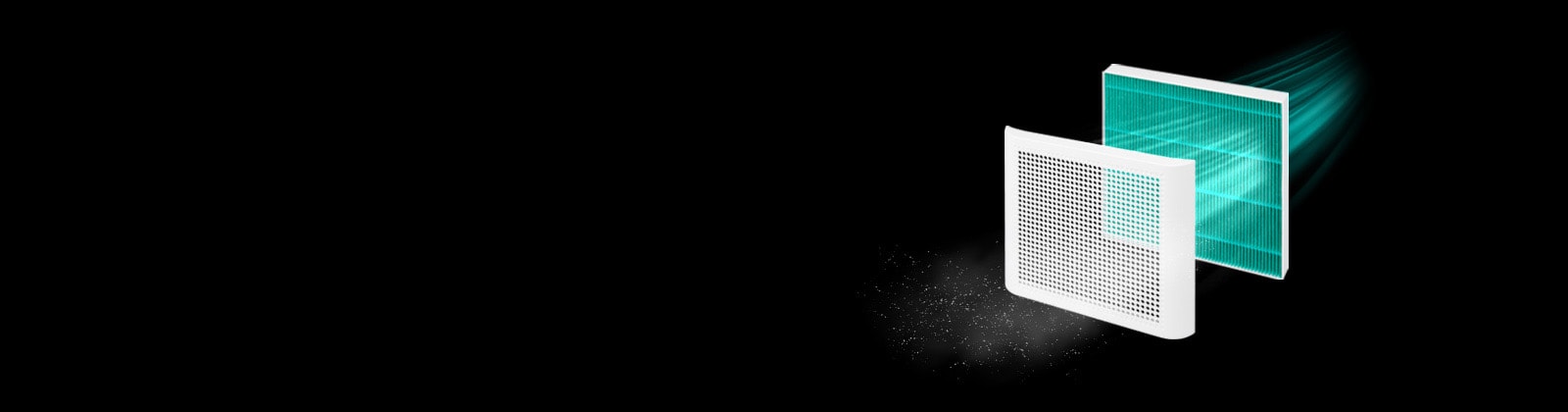 Air passing through a HEPA grade filter