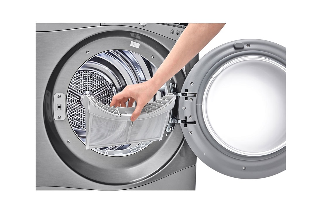 LG 8kg Silver Dryer with Sensor Dry, Lint Filters and Stainless Steel Drum, RC8066C1F, thumbnail 7