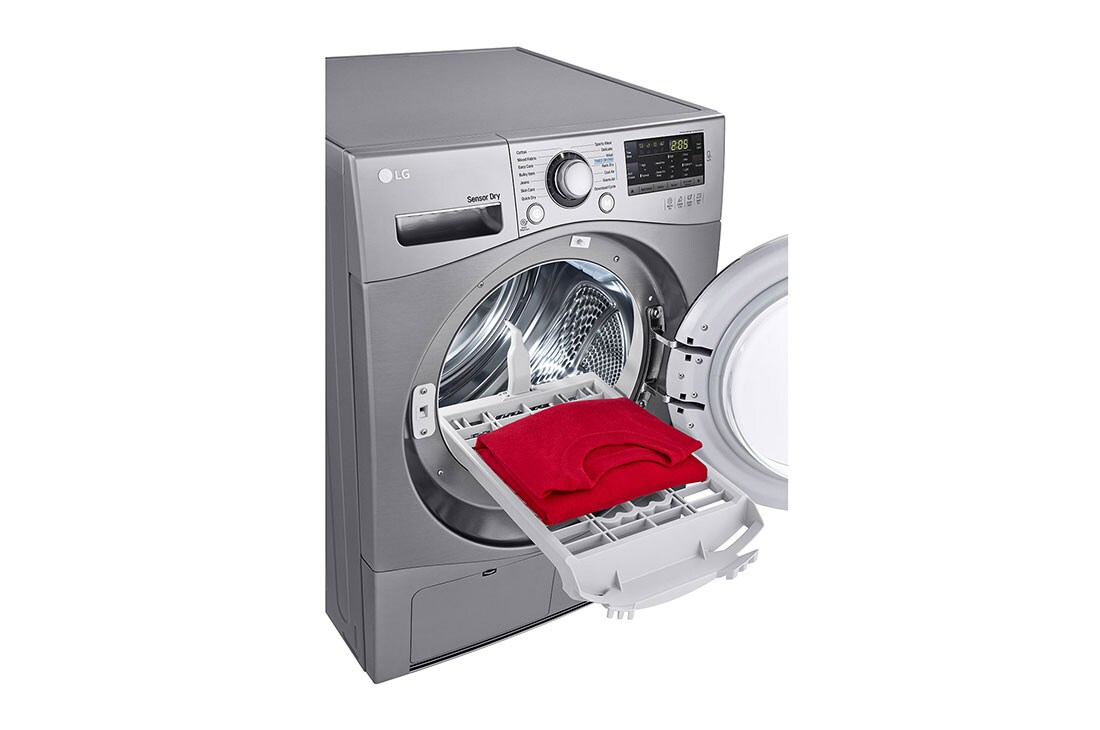 LG 8kg, Silver, Dryer, Rack Dry, Cold and Warm Air, Clean Filter