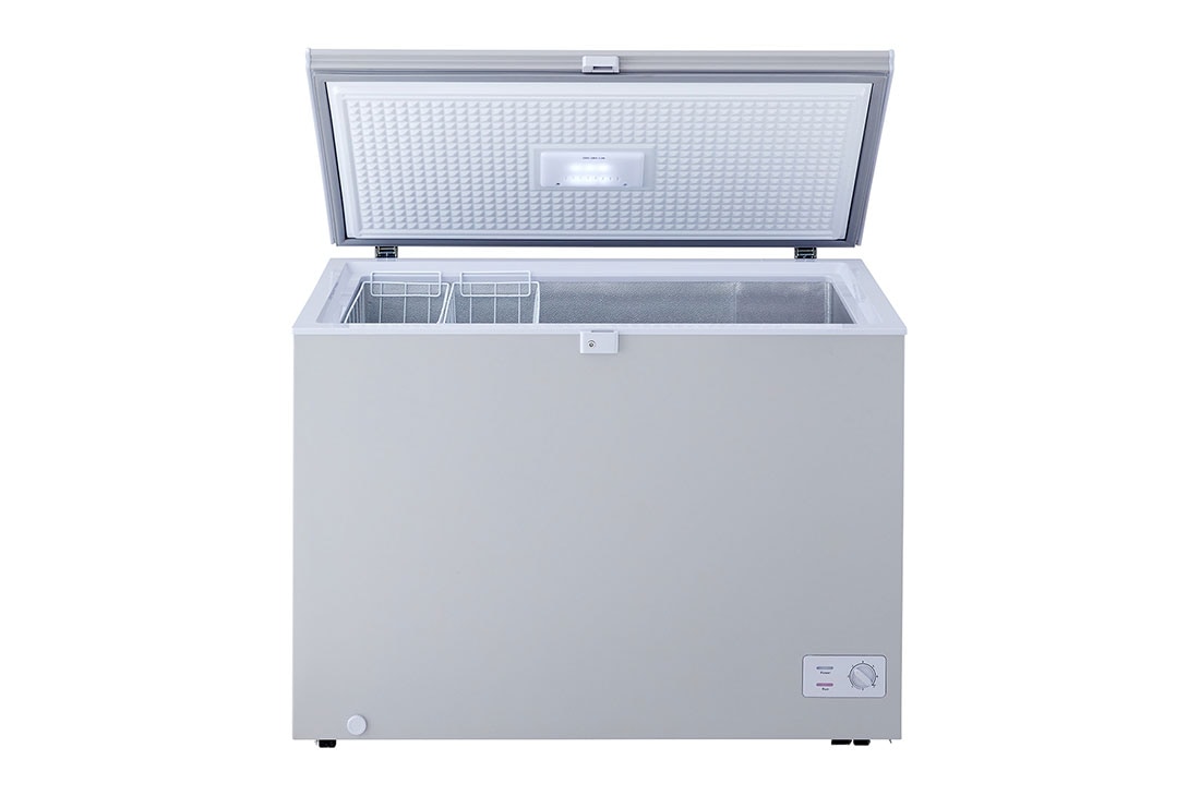 LG 280L, Chest Freezer, LED Lighting, Fast Freezing, Wire basket, Four Wheel, Front High Angle_1, GCS315SQFG, thumbnail 3
