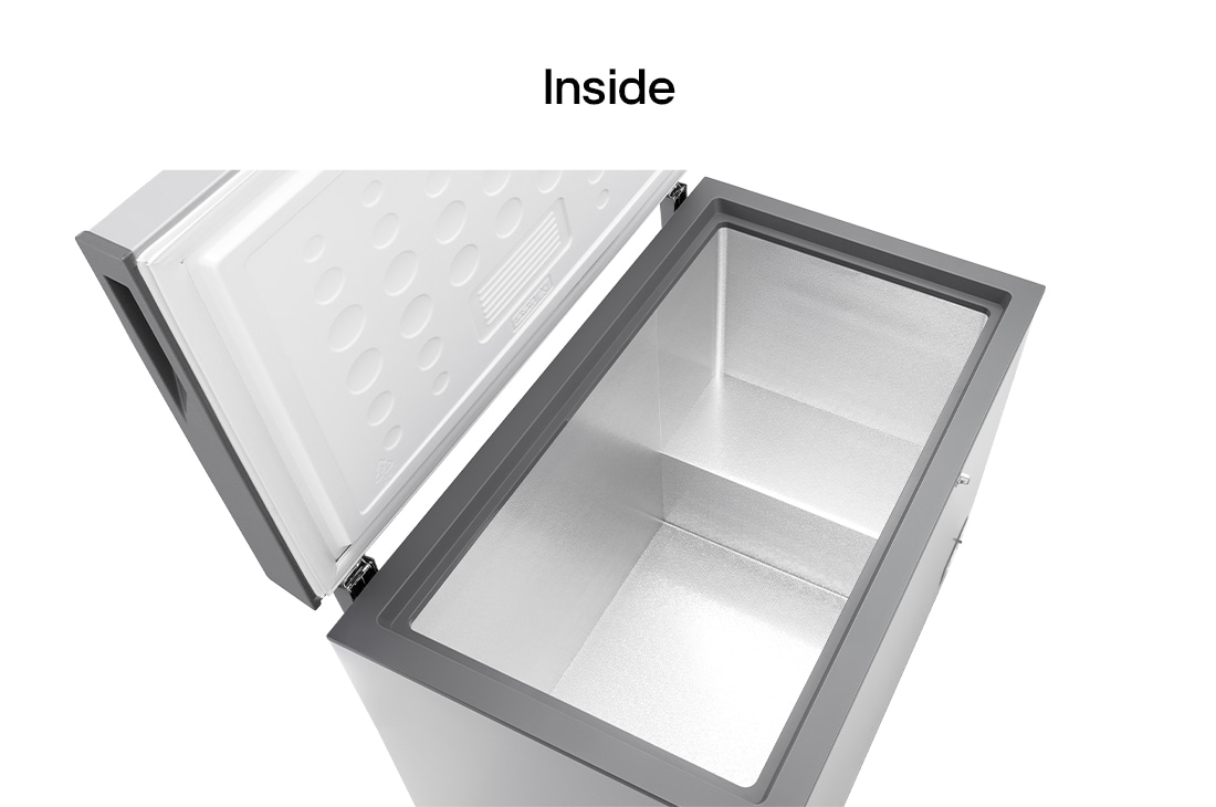 LG 309L, Chest Freezer, Stabilizer Free, Child Lock, Full-Surround Cooling, External Controller, Basket, LG chest freezer inside storage space view, GCFB316BQCF, thumbnail 10