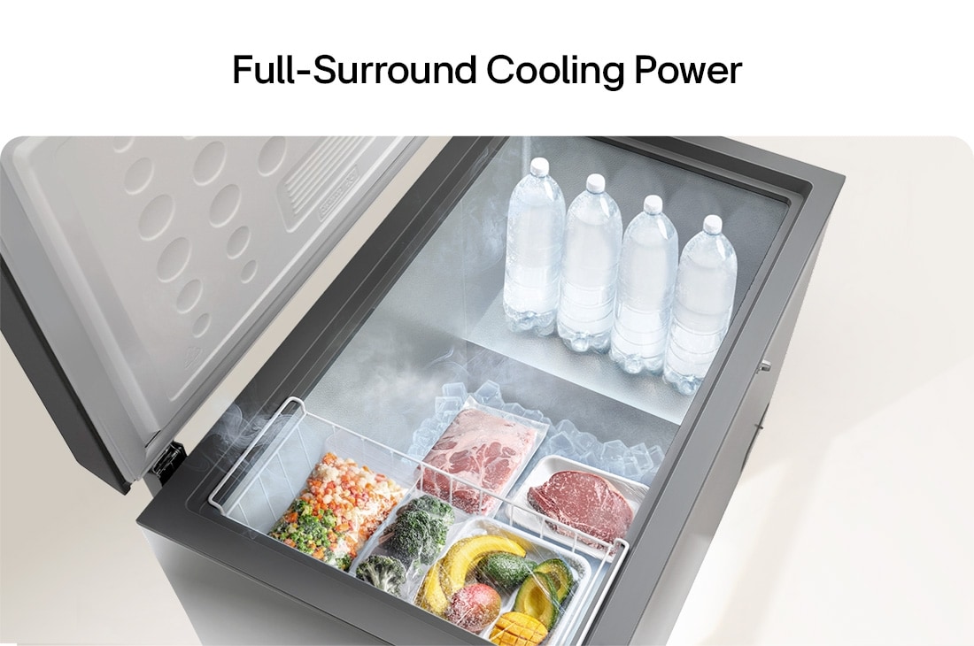 LG 309L, Chest Freezer, Stabilizer Free, Child Lock, Full-Surround Cooling, External Controller, Basket, LG chest freezer full surround cooling system, GCFB316BQCF, thumbnail 12