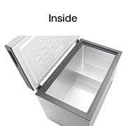 LG 143L, Chest Freezer, Stabilizer Free, Child Lock, Full-Surround Cooling, External Controller, Basket, LG chest freezer inside storage space view, GCFB145BQCF, thumbnail 10