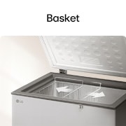 LG 143L, Chest Freezer, Stabilizer Free, Child Lock, Full-Surround Cooling, External Controller, Basket, LG chest freezer removable storage basket, GCFB145BQCF, thumbnail 15