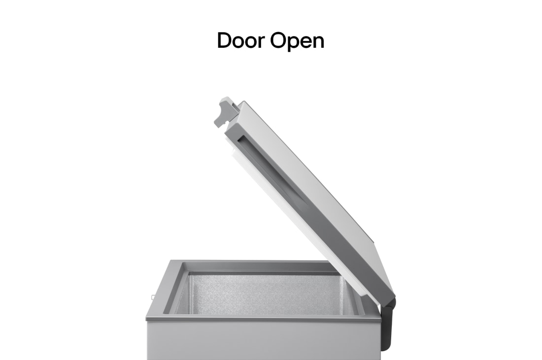 LG 143L, Chest Freezer, Stabilizer Free, Child Lock, Full-Surround Cooling, External Controller, Basket, LG chest freezer left top angle view with lid open, GCFB145BQCF, thumbnail 4