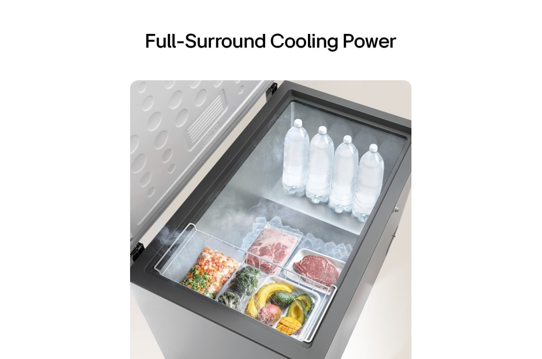 LG 143L, Chest Freezer, Stabilizer Free, Child Lock, Full-Surround Cooling, External Controller, Basket, LG chest freezer full surround cooling system, GCFB145BQCF, thumbnail 12