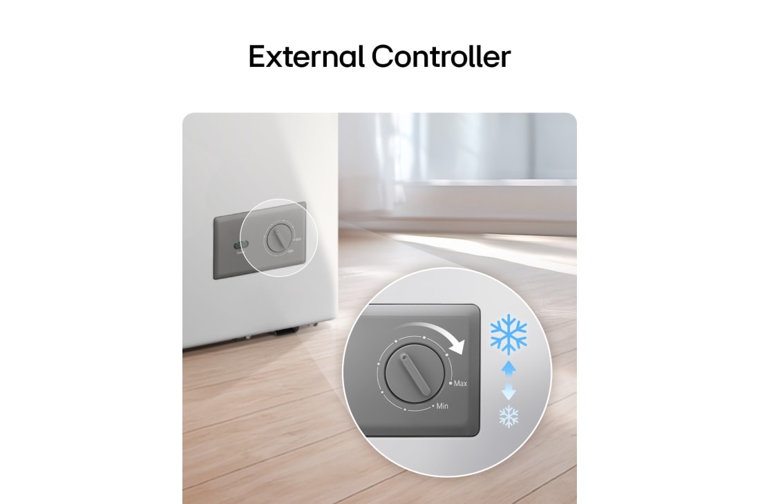 LG 143L, Chest Freezer, Stabilizer Free, Child Lock, Full-Surround Cooling, External Controller, Basket, LG chest freezer external temperature control dial, GCFB145BQCF, thumbnail 13