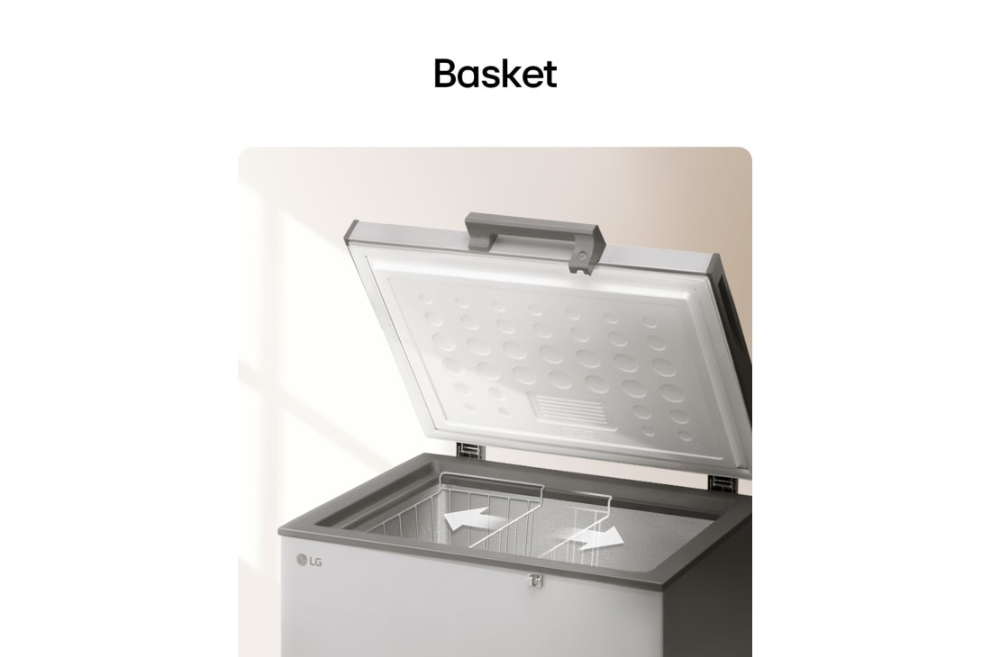 LG 143L, Chest Freezer, Stabilizer Free, Child Lock, Full-Surround Cooling, External Controller, Basket, LG chest freezer removable storage basket, GCFB145BQCF, thumbnail 15