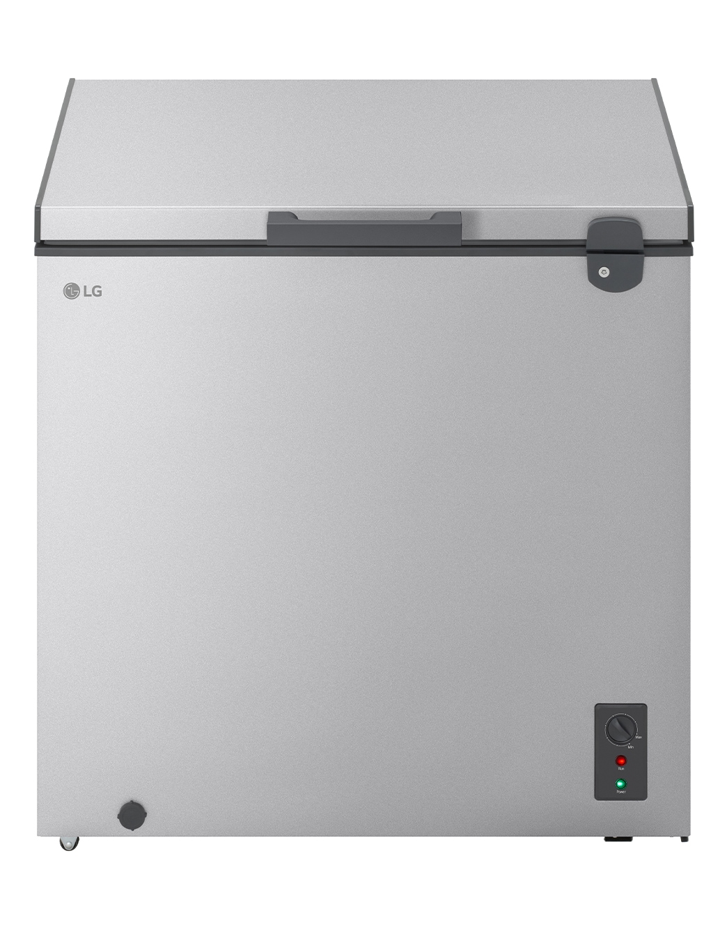 LG 194L Chest Freezer Silver, LG chest freezer half front view, GCFB205BQCF, thumbnail 2