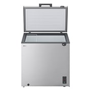 LG 194L Chest Freezer Silver, LG chest freezer side view showing door opening, GCFB205BQCF, thumbnail 3