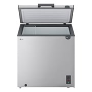 LG 194L Chest Freezer Silver, LG chest freezer side view showing half door opening, GCFB205BQCF, thumbnail 4