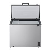 LG 243L Chest Freezer Silver, LG chest freezer side view showing door opening, GCFB255BQCF, thumbnail 3