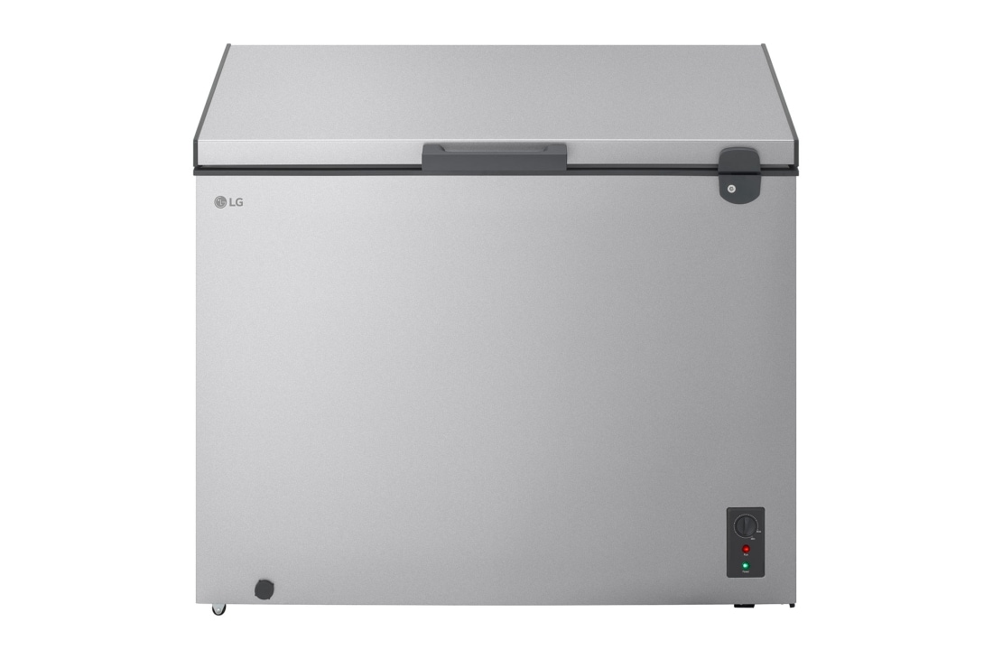 LG 243L Chest Freezer Silver, LG chest freezer half front view, GCFB255BQCF, thumbnail 2