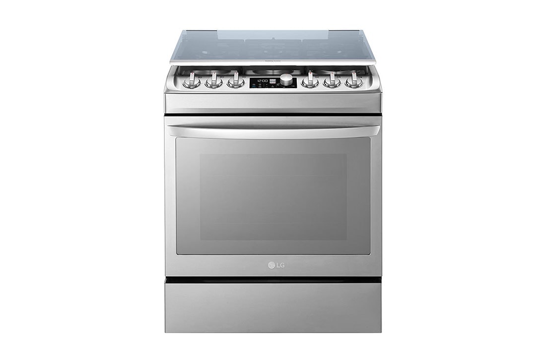 LG Gas Cooker, 6 Burners Power with Cast Iron, Auto Ignition, Glass Top Cover, 153litres Oven Capacity, EasyClean (Oven), LF762S