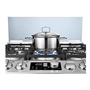 LG Gas Cooker, 6 Burners Power with Cast Iron, Auto Ignition, Glass Top Cover, 153litres Oven Capacity, EasyClean (Oven), LF762S, thumbnail 6