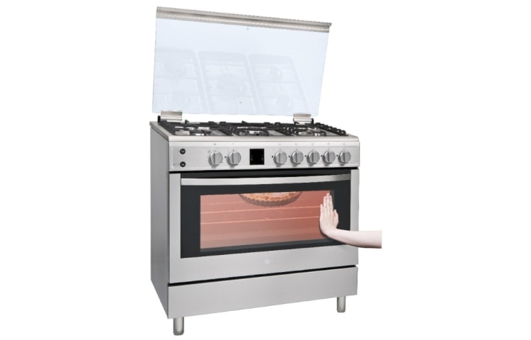LG Gas Cooker, 5 Burners Power(1.0kW - 3.6kW), Dual Heating(Convection & Grill), Rotisserie Grilling, 90.1litres Oven Capacity, LF98V20S
