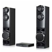 LG 1250W 4.2CH HOME THEATER SYSTEM, DUAL SUBWOOFER, AUX IN, diagonal set view with the right side forward, LHD687BG, thumbnail 3