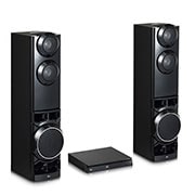LG 1250W 4.2CH HOME THEATER SYSTEM, DUAL SUBWOOFER, AUX IN, diagonal set 15 degree view with the left side forward, LHD687BG, thumbnail 4