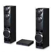 LG 1250W 4.2CH HOME THEATER SYSTEM, DUAL SUBWOOFER, AUX IN, diagonal set 15 degree view with the right side forward, LHD687BG, thumbnail 5