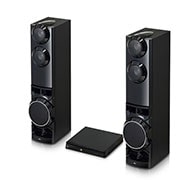 LG 1250W 4.2CH HOME THEATER SYSTEM, DUAL SUBWOOFER, AUX IN, diagonal set 30 degree view with the right side forward, LHD687BG, thumbnail 7