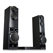 LG 1250W 4.2CH HOME THEATER SYSTEM, DUAL SUBWOOFER, AUX IN, diagonal set gaze-up view with the left side forward, LHD687BG, thumbnail 8