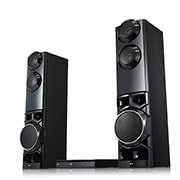 LG 1250W 4.2CH HOME THEATER SYSTEM, DUAL SUBWOOFER, AUX IN, diagonal set gaze-up view with the right side forward, LHD687BG, thumbnail 9