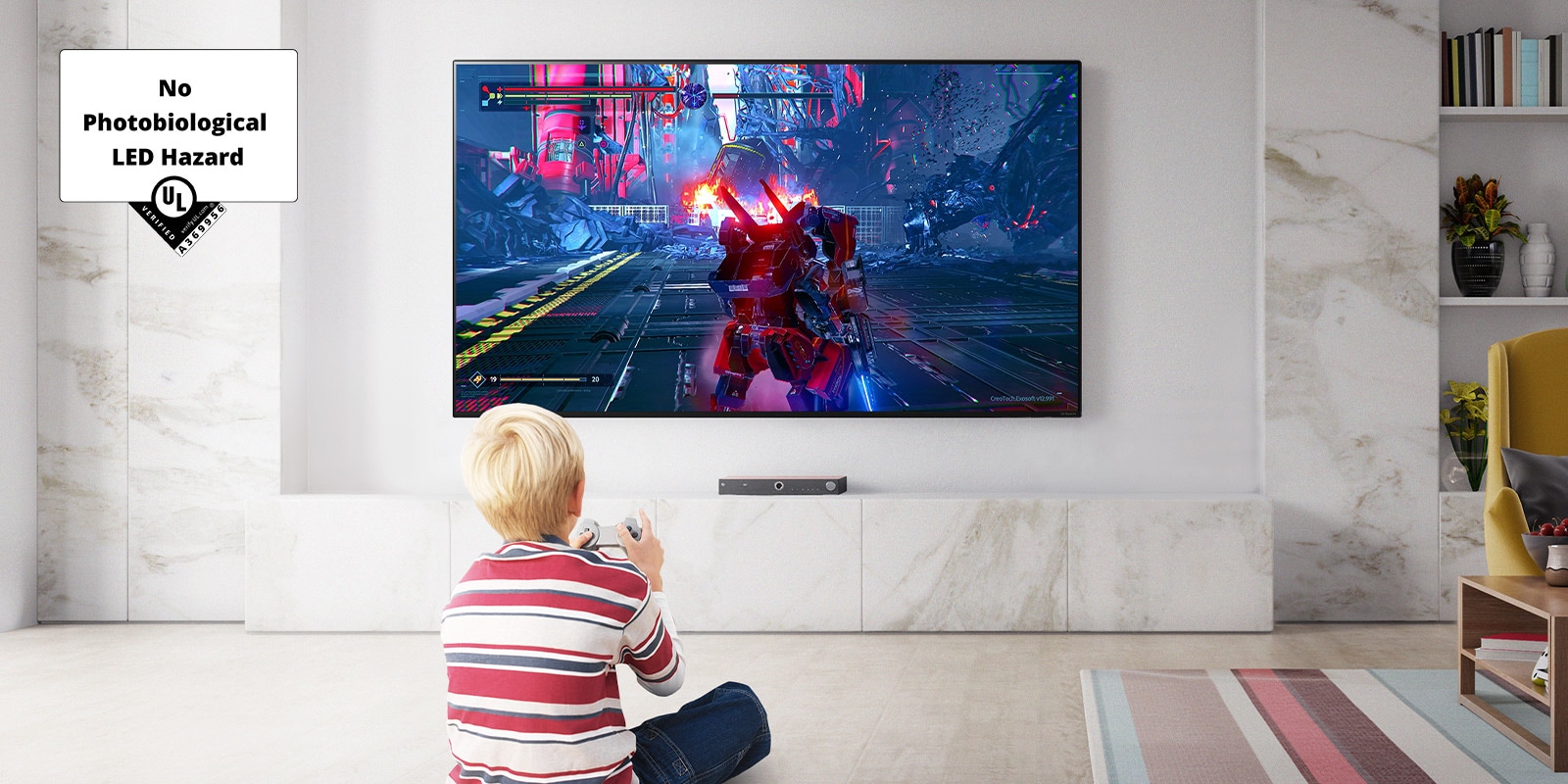 The image of forest on the TV screen