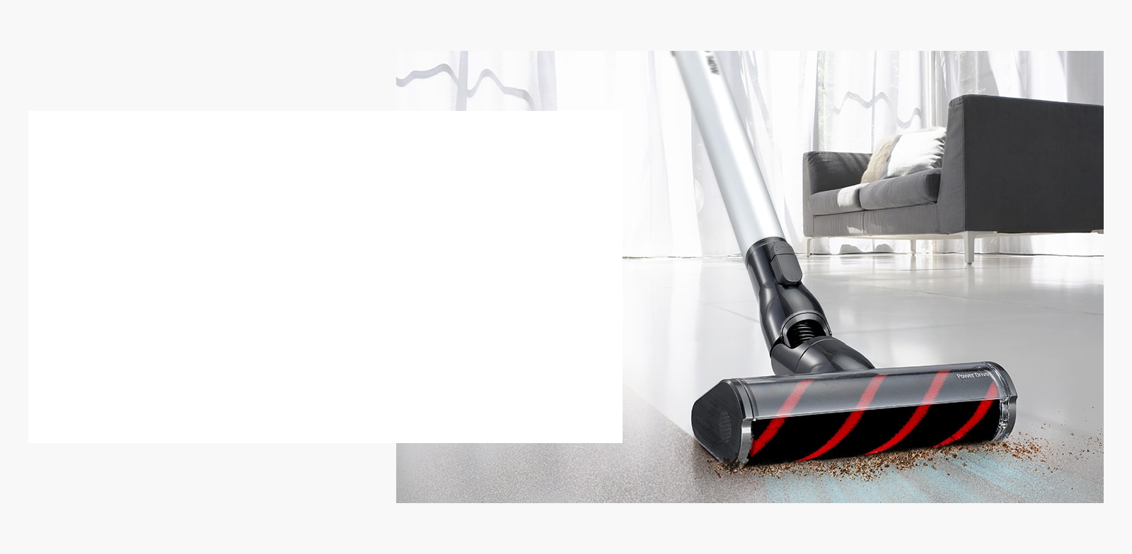 A close-up shot of a vacuum cleaner capturing dust 