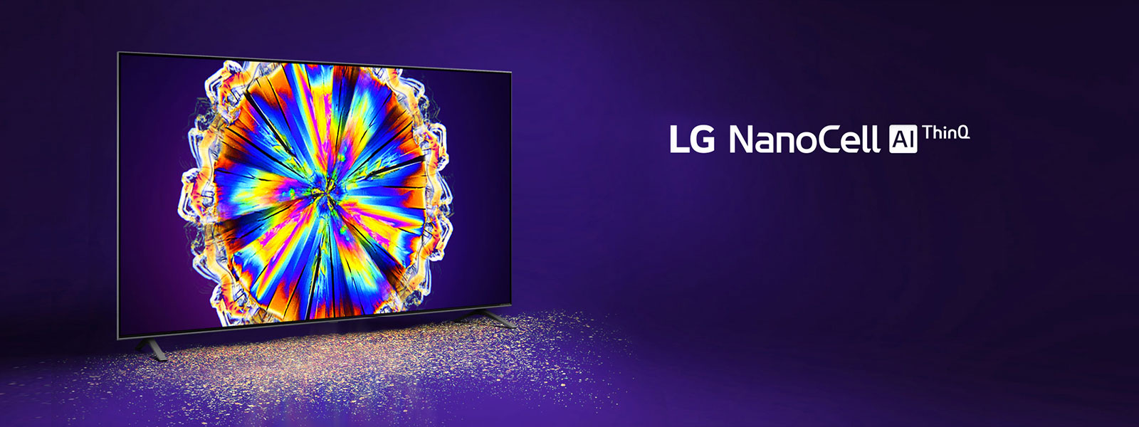 The image of colorful microcrystal on the TV screen