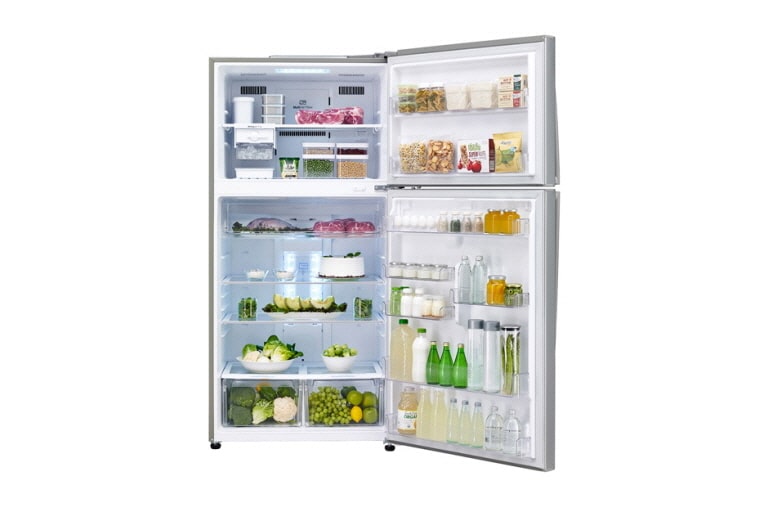 LG IEC Gross 515L PLATINUM SILVER TOP FREEZER WITH DOOR COOLING & HYGIENE FRESH+, GN-M602HLHL, thumbnail 3
