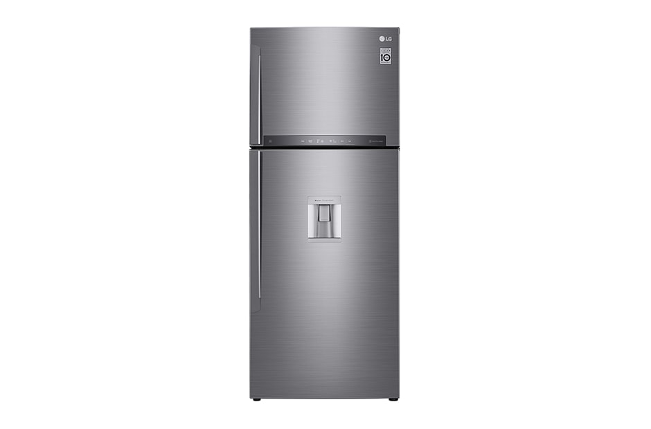 LG Top Freezer REF, 473litres, Silver, Inverter Linear Compressor, Slim Water Dispenser, Door Cooling, Hygiene Fresh, Mirror Touch Display, LED Lighting, GC-F582HLHU