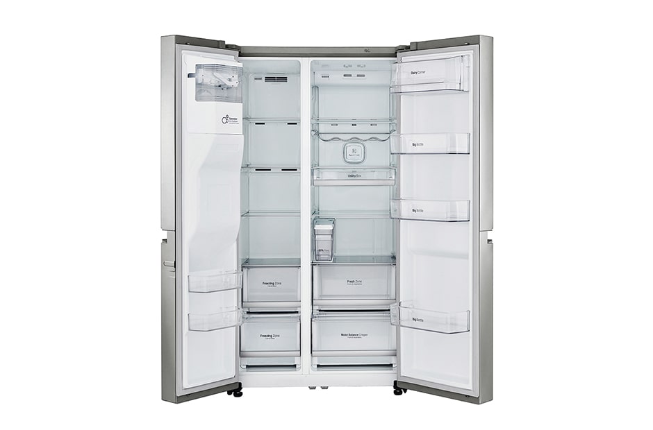 LG Side by Side REF, 668litres, Silver, Inverter Linear Compressor, Hygiene Fresh+, Slim Ice Water Dispenser, 10 year Warranty on Compressor, GC-L247SLLV, thumbnail 6
