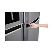 LG Side by Side REF, 668litres, Silver, Inverter Linear Compressor, Door in Door, Hygiene Fresh +, Slim Ice Water Dispenser, GC-J247SLLV, thumbnail 7